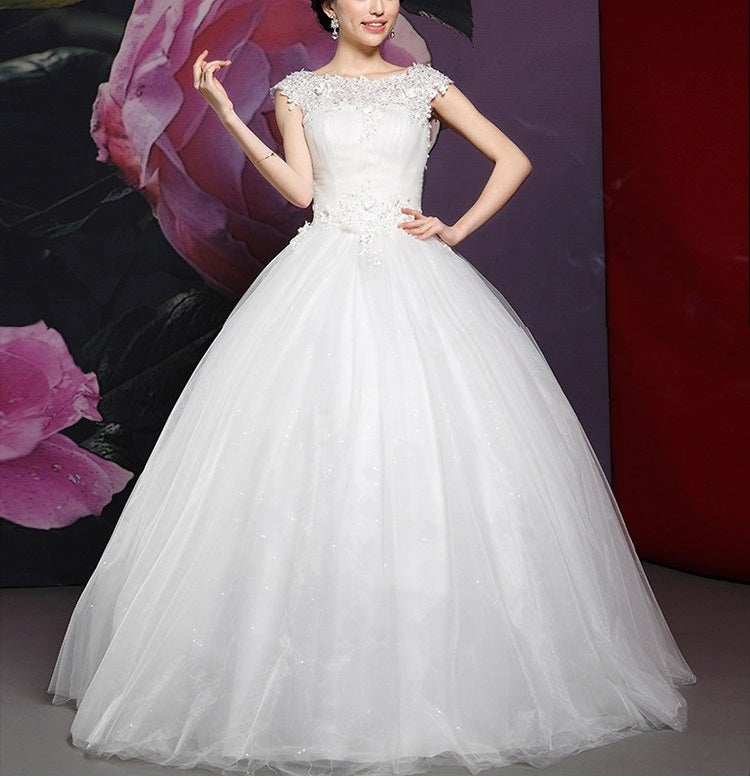 Plus Size High Neck / Boat Neck Wedding Gown