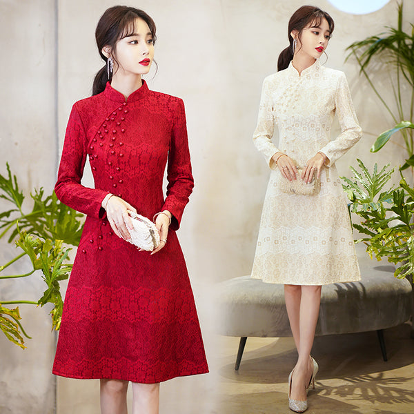Plus Size Formal Lace Cheongsam Dress