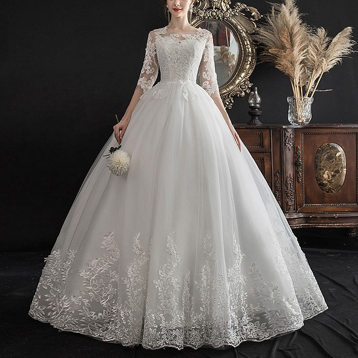 plus size wedding gown with sleeve