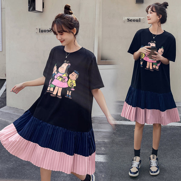 Plus Size Cute Girl Graphic T Shirt Dress