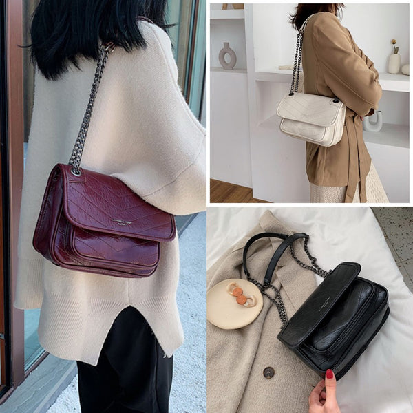 Korean Chevron Chain Sling Bag