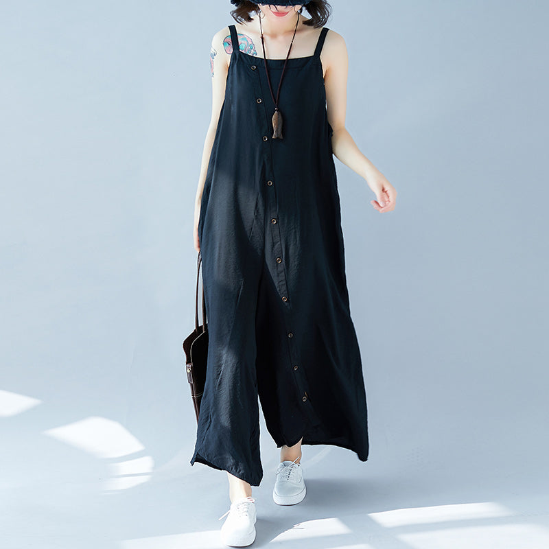 Plus Size Cotton Linen Loose Dungaree Overalls Jumpsuit – Pluspreorder