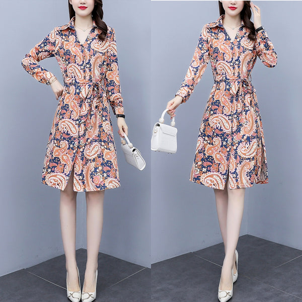 Plus Size Printed Shirt Dress