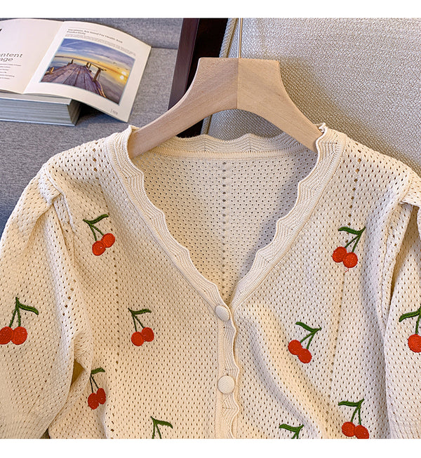 Plus Size Korean Knit Cherry Blouse – Pluspreorder