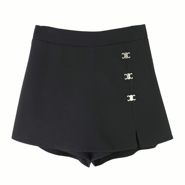 Plus Size Black Skorts