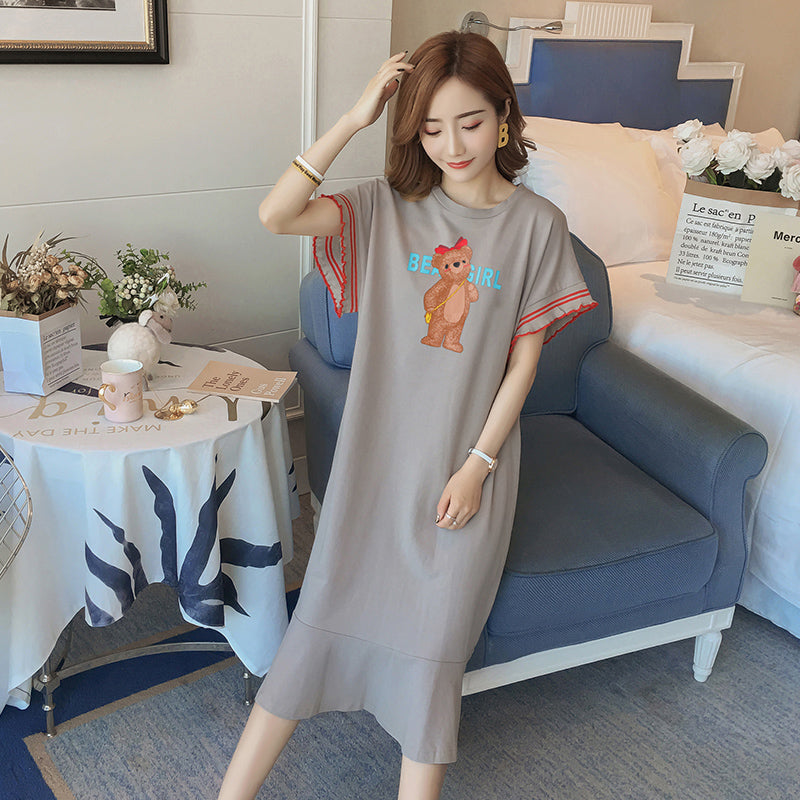 white christmas dresses Plus Size Graphic Cotton T Shirt Dress – Pluspreorder