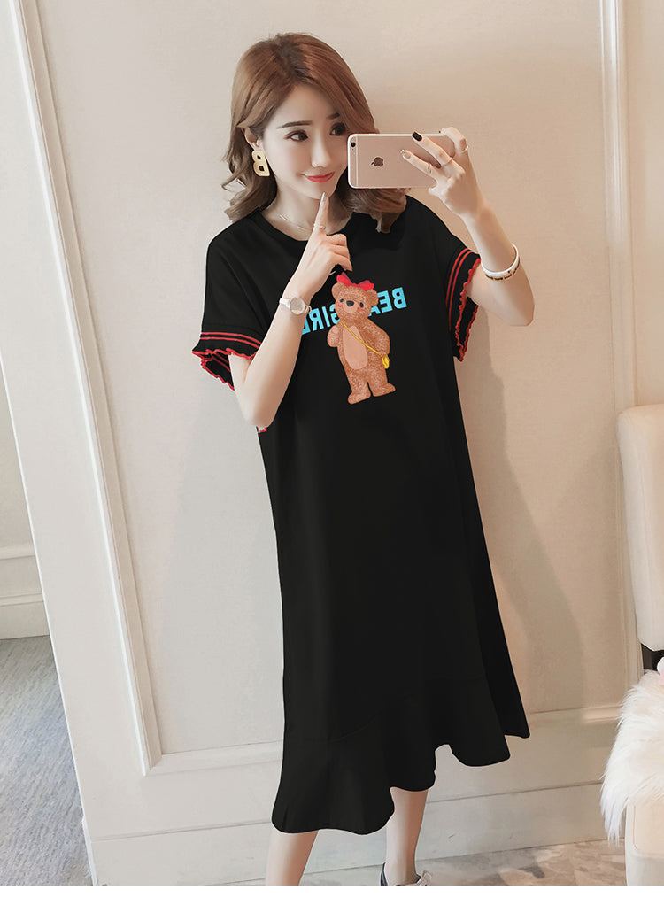 Plus Cotton Short Sleeve T-Shirt Dress