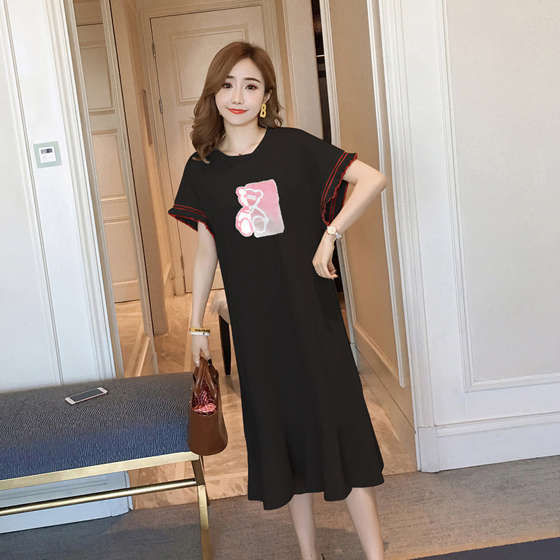 Plus Size Graphic Cotton T Shirt Dress – Pluspreorder