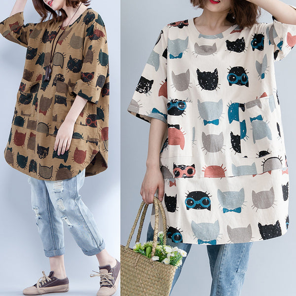 Plus size cats tunic top