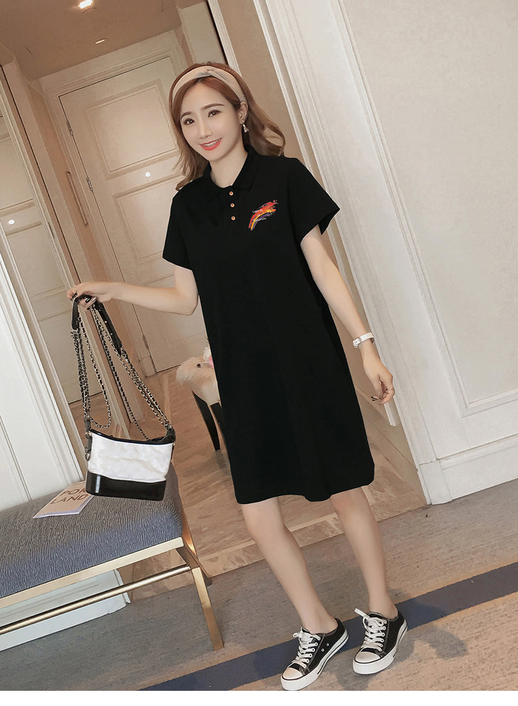 Plus Size Graphic Polo T Shirt Dress – Pluspreorder Plus Size Graphic Polo T Shirt Dress – Pluspreorder