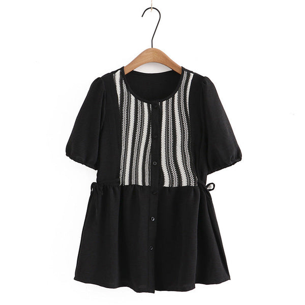 Plus Size Babydoll Black Blouse (EXTRA BIG SIZE)