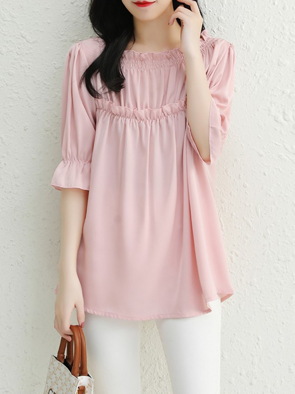 Plus Size Babydoll Chiffon Blouse