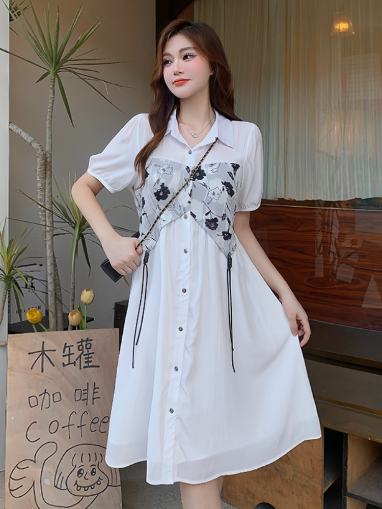 Plus Size Babydoll Floral Shirt Dress – Pluspreorder
