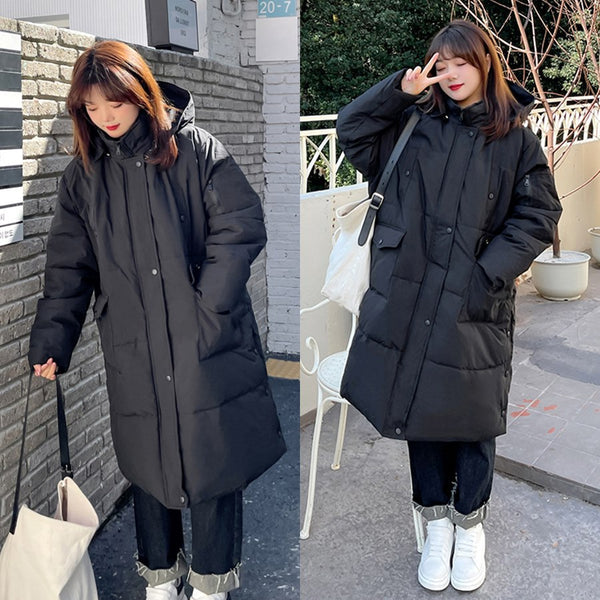 Plus Size Korean Padded Long Winter Jacket (EXTRA BIG SIZE)