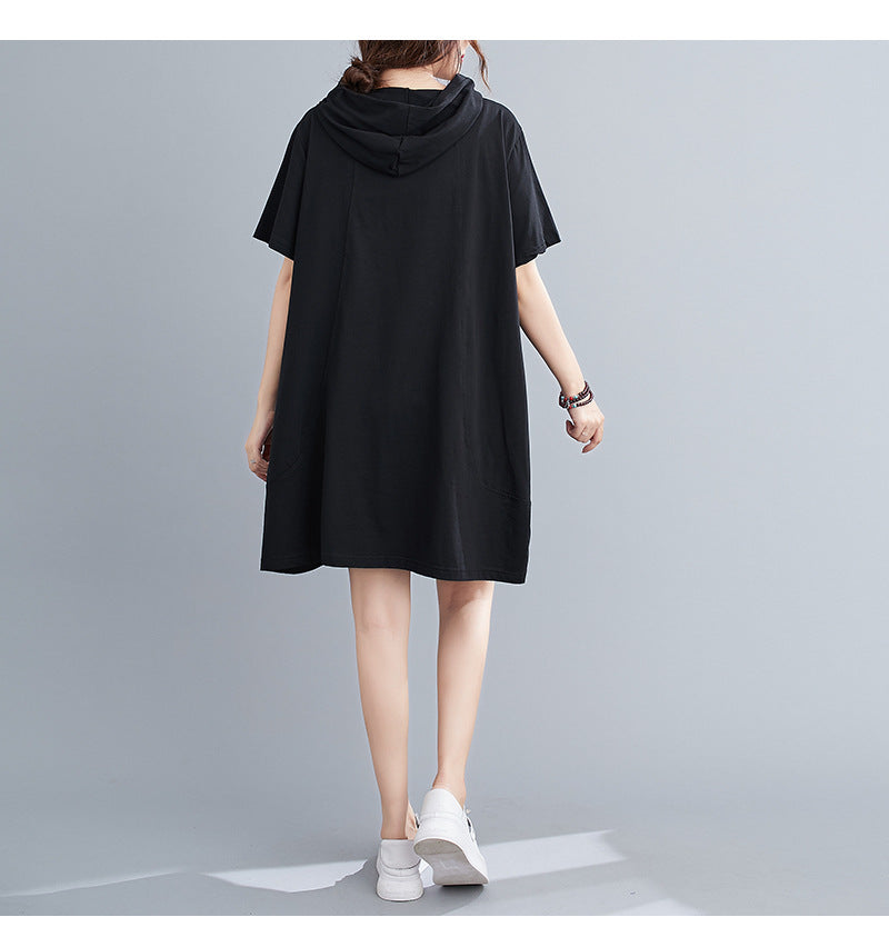 hooded t shirt dress Lakegirl Sleeveless Hooded Dress Cover-up
