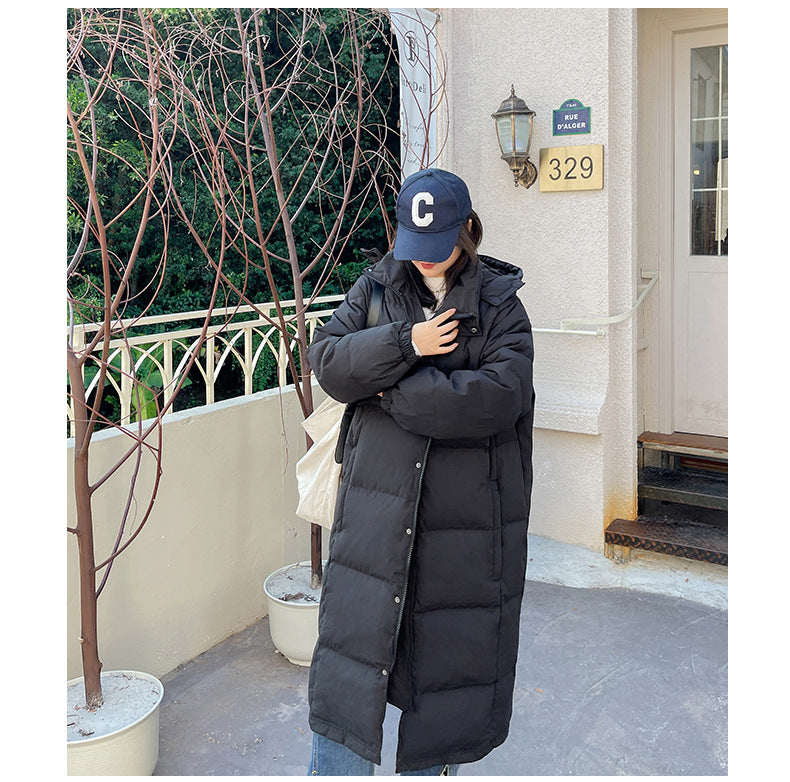 Long puffer jacket korean store