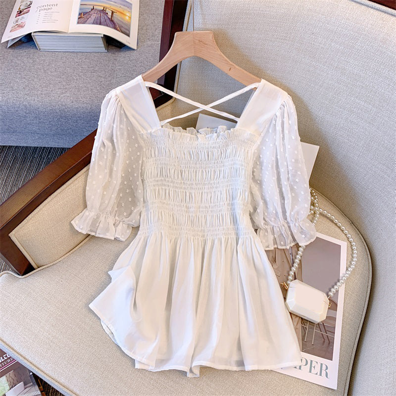 Plus Size Scrunch Babydoll Blouse