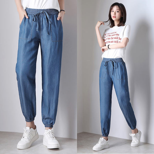 Plus Size Tencel Denim Capri Jeans