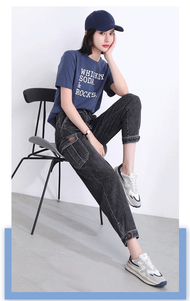 Plus Size Utility Pockets Capri Jeans – Pluspreorder