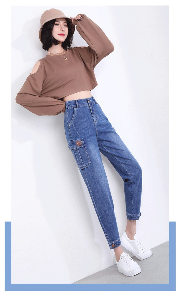 Plus Size Utility Pockets Capri Jeans – Pluspreorder