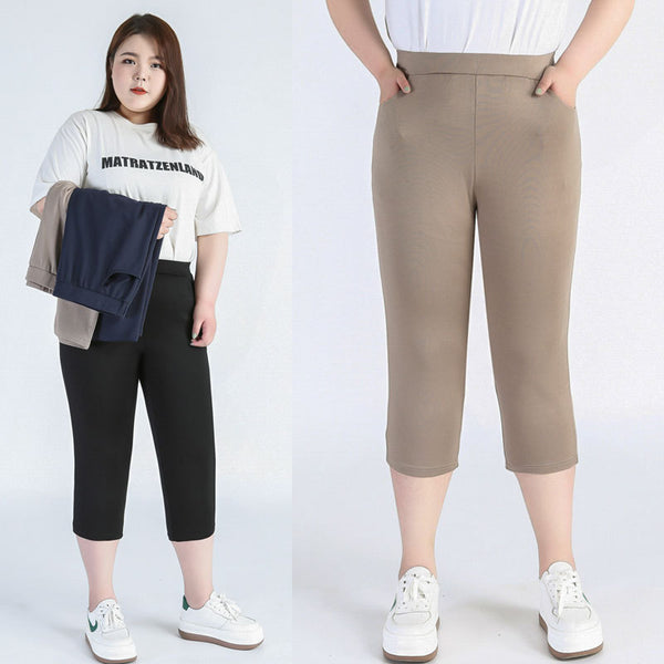 (2XL-9XL) Plus Size Capri Leggings Pants