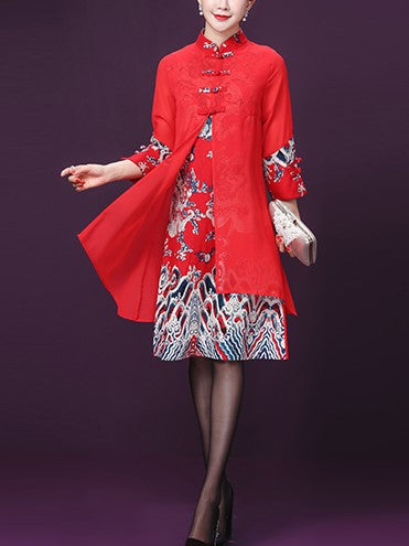 Plus Size Open Layer Cheongsam