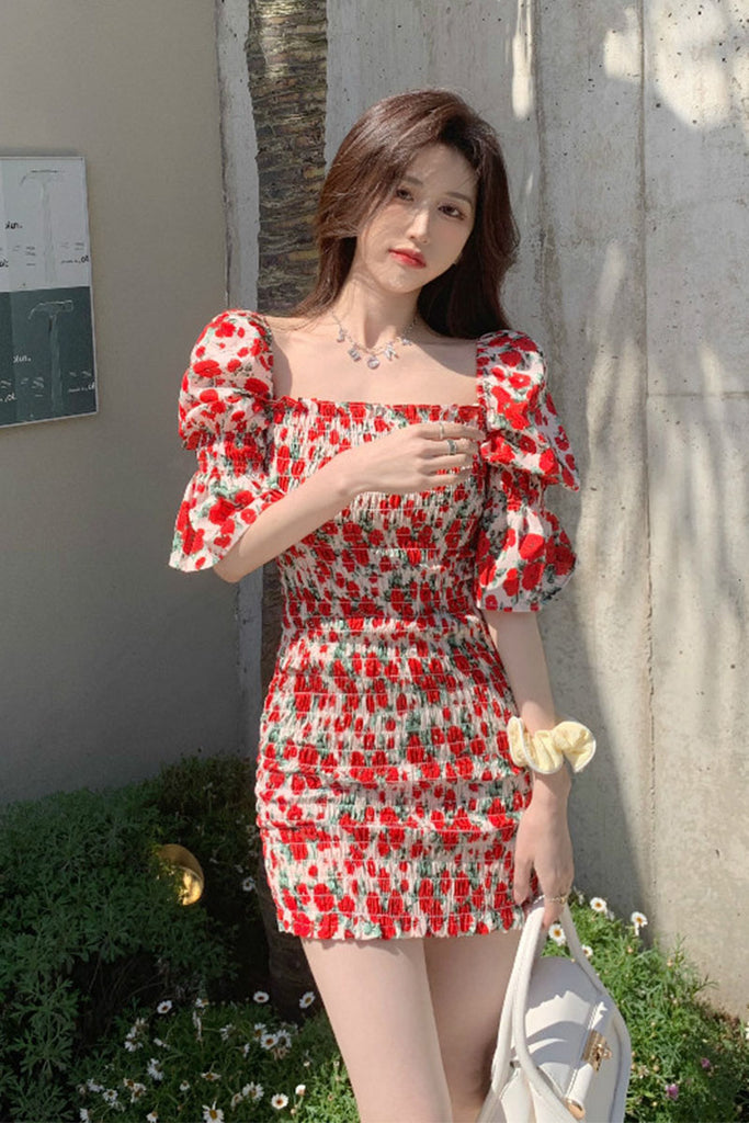 Plus Size Korean Roses Scrunch Bodycon Dress Pluspreorder Plus Size Korean Roses Scrunch Bodycon Dress Pluspreorder