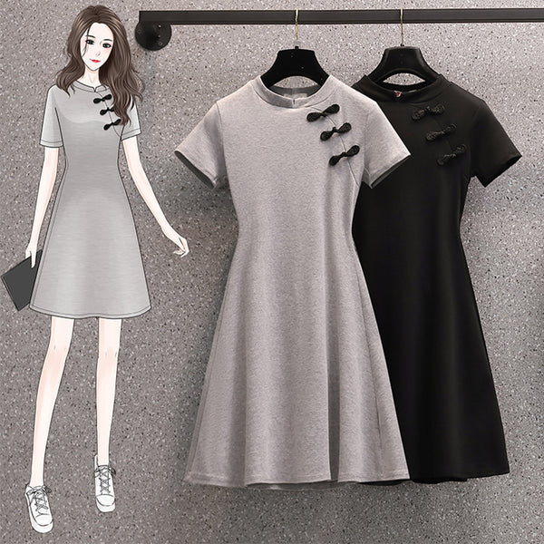 Plus Size Cheongsam T Shirt Dress