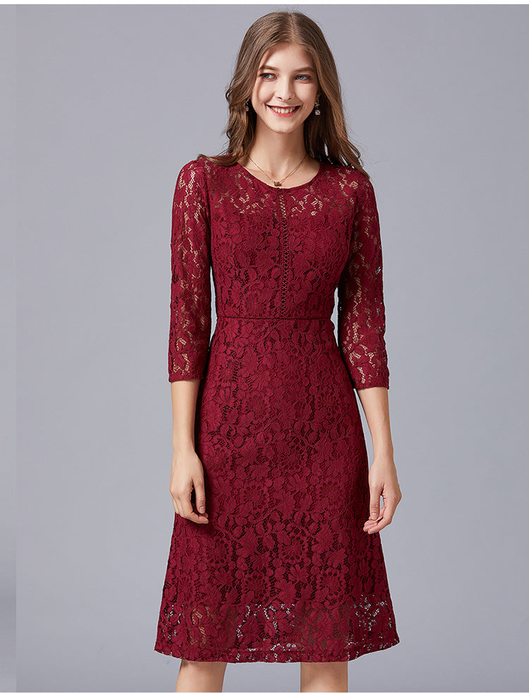 Red lace on sale formal dresses