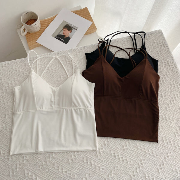 Plus Size Criss Cross Padded Cami Top