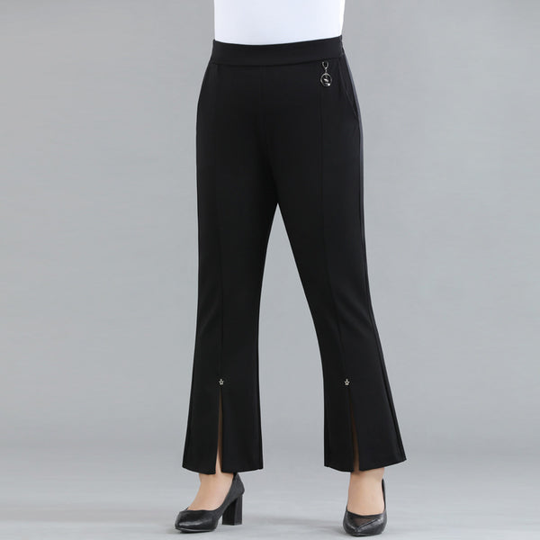 Plus Size Charm Split Front Bell Leg Pants