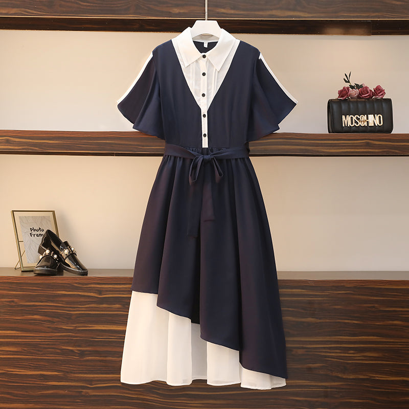 Plus Color Block Midi Dress