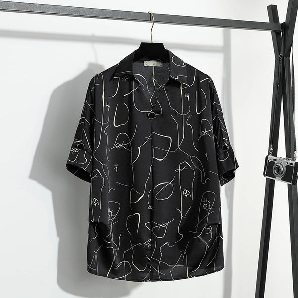 Plus Size Scribble Loose Blouse