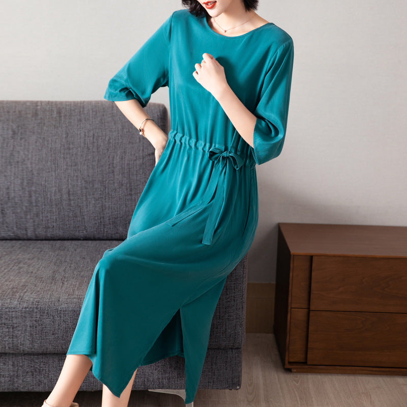 Plus Size Silk Cupro Midi Dress – Pluspreorder