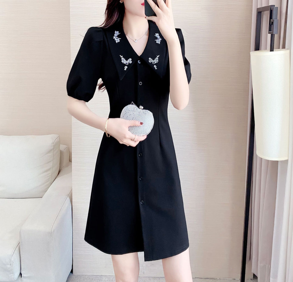 Plus Size Korean Puff Sleeve Shirt Dress