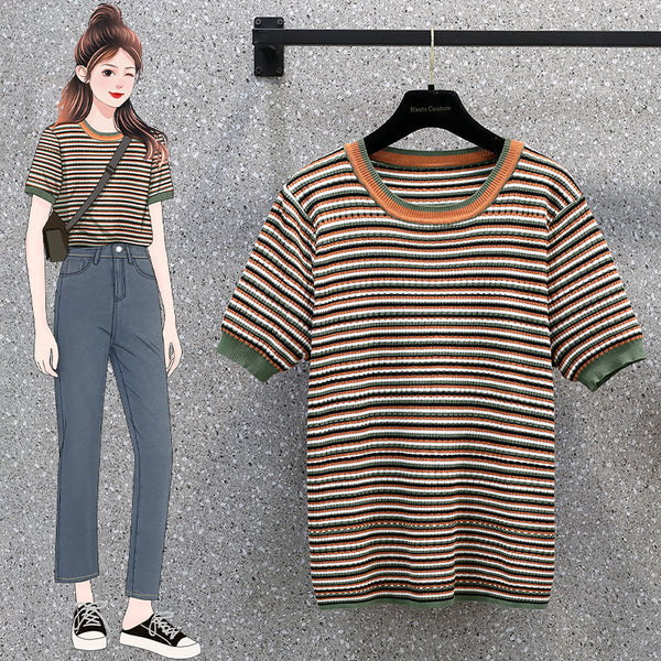 Plus Size Vintage Knit Blouse