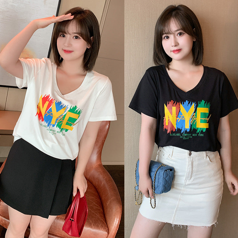 Plus Size V Neck Tee (EXTRA BIG SIZE)