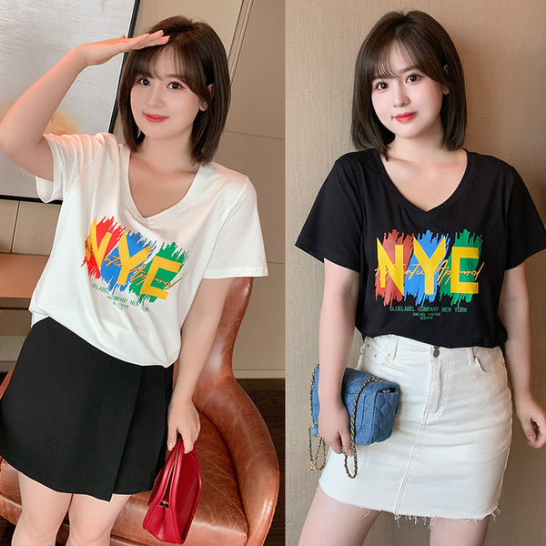 Plus Size V Neck Tee (EXTRA BIG SIZE)