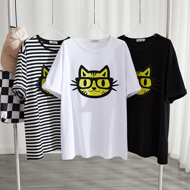 Plus Size Spectacle Cat Tee (EXTRA BIG SIZE)