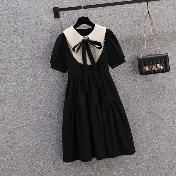 Plus Size Korean Doll Collar Shirt Dress