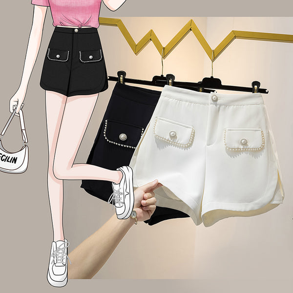 Plus Size Pearl Highwaist Shorts