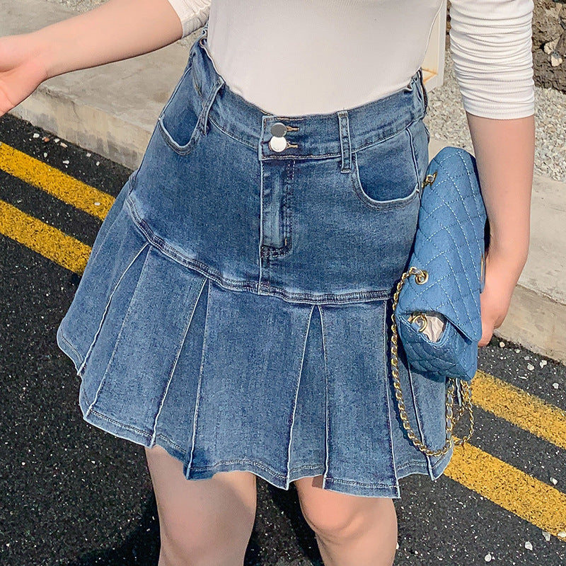 Plus size deals jean skirts 50s