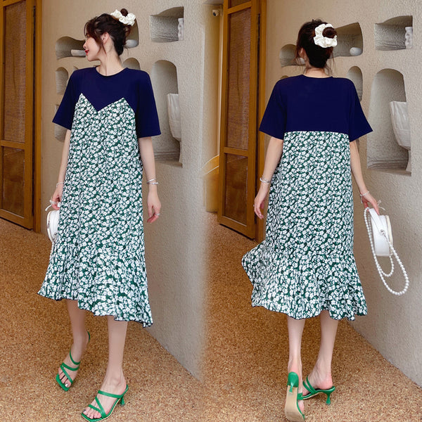 Plus Size Korean Floral Mermaid Loose Dress