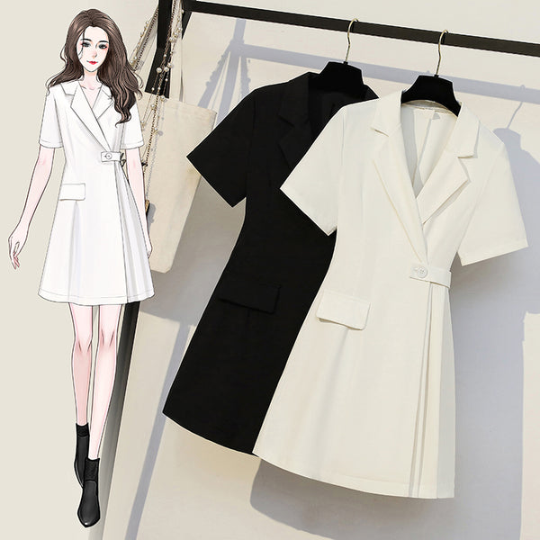 Plus Size Korean Blazer Shirt Dress