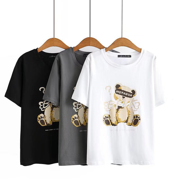 Plus Size Cotton Bear T Shirt