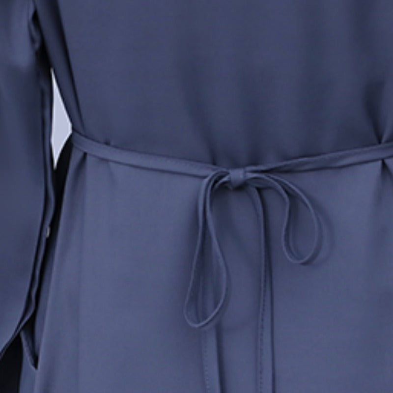 Plus size pleat wrap long sleeve midi dress – Pluspreorder