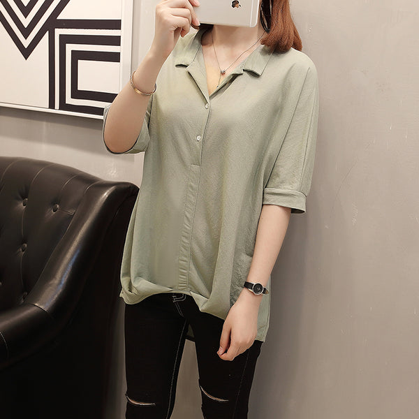 (Special Price!) Plus Size Loose Gathered Blouse