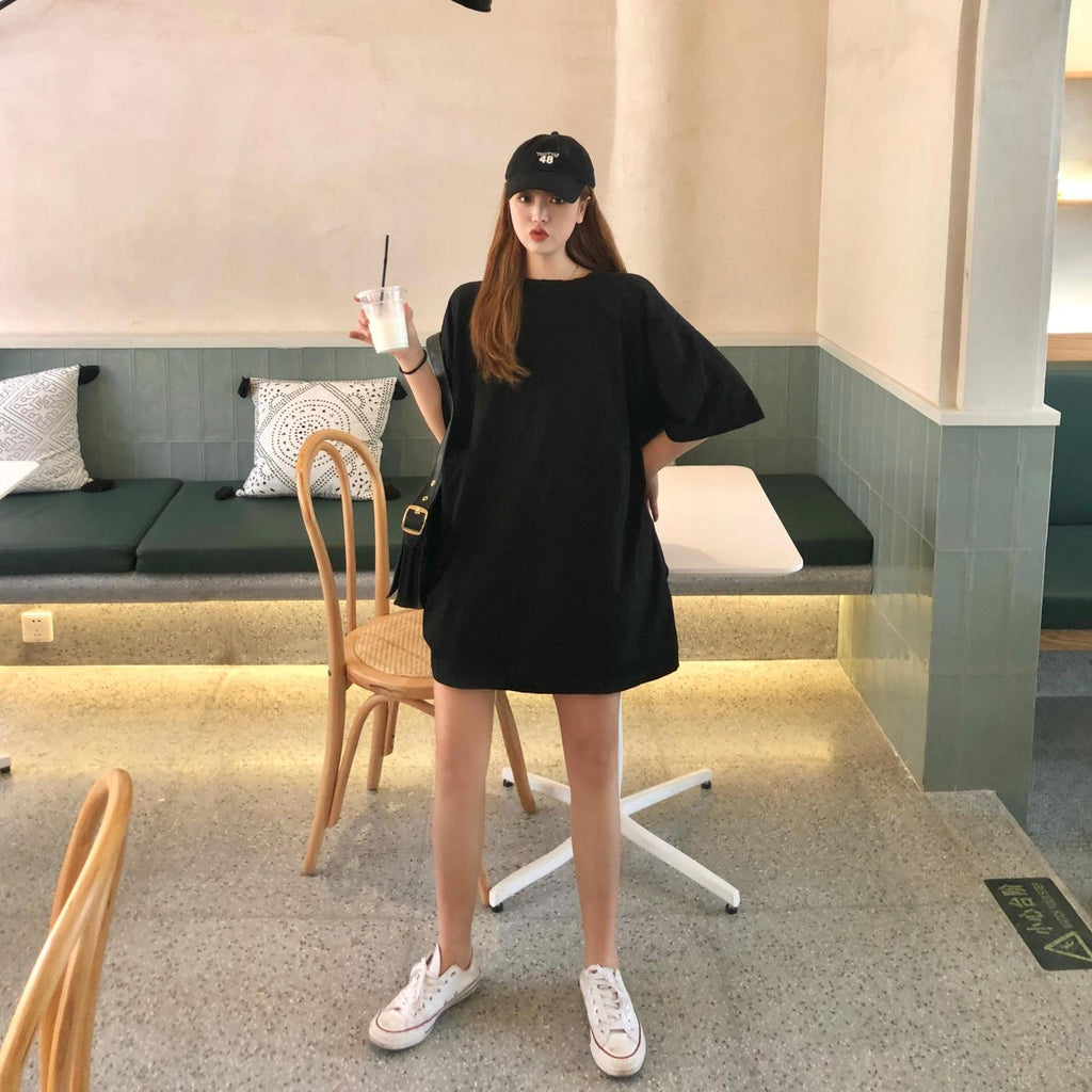 Plus Size Teddy Bear Graphic T Shirt Dress Pluspreorder