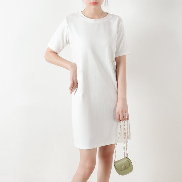 Plain white t shirt dress plus size clearance