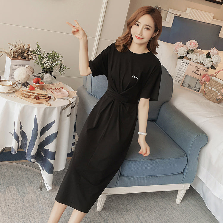 Plus Size 100 Cotton Twist T Shirt Midi Dress Pluspreorder